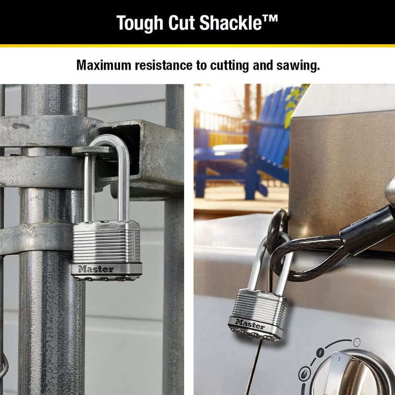 Master Lock M1XTRILH Magnum Heavy Duty Padlock with Key, 3 Pack Keyed-Alike - Image 3